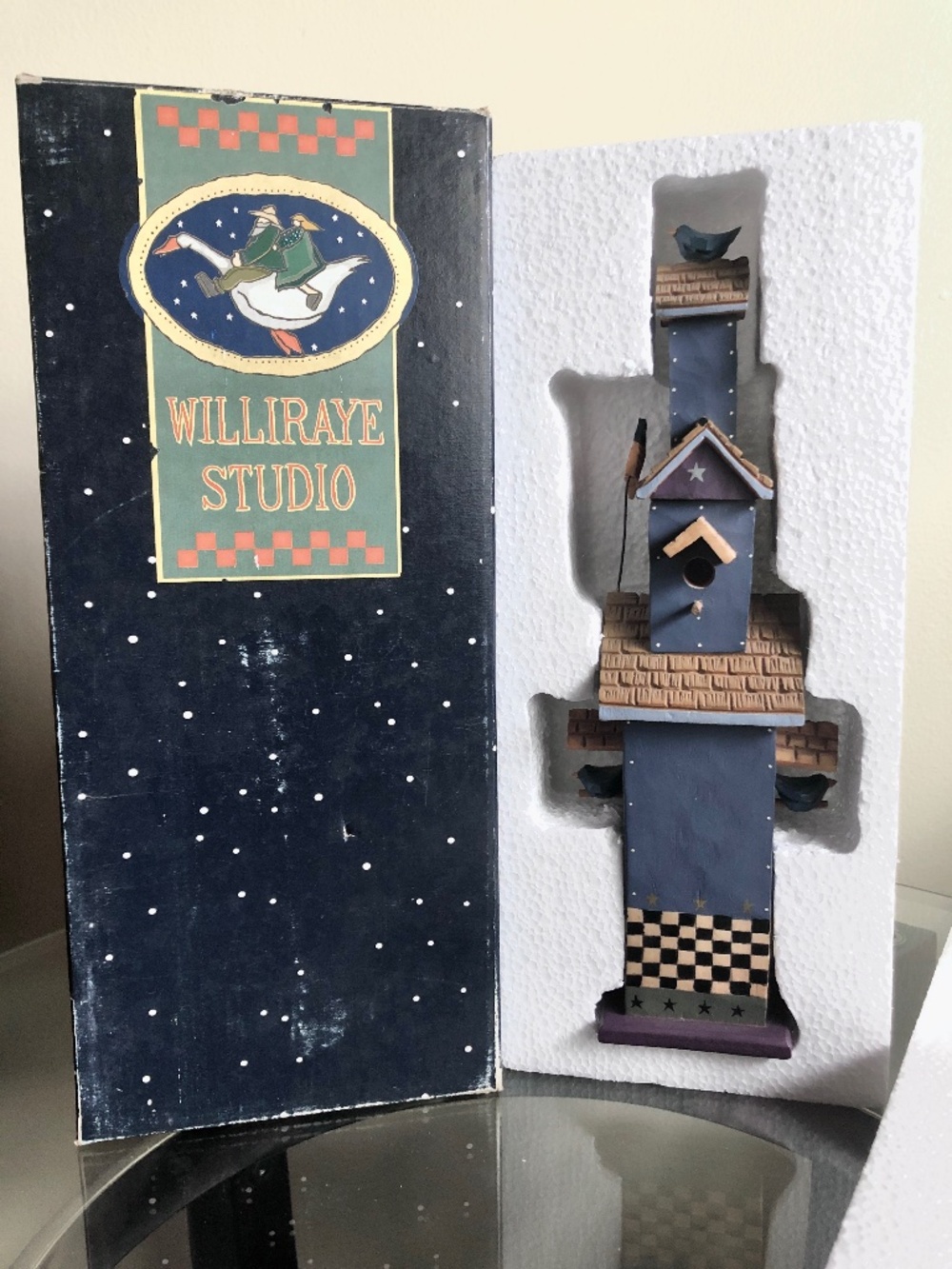 Williraye Studio 1999 3 Level Birdhouse with Purple Base WW4201